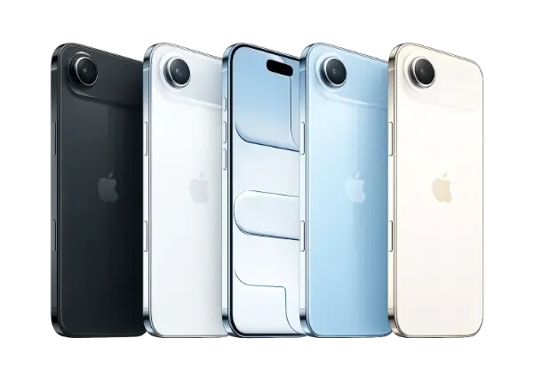 iPhone Air بألوانه الأربعة: Space Black و Cloud White و Sky Blue و Light Gold