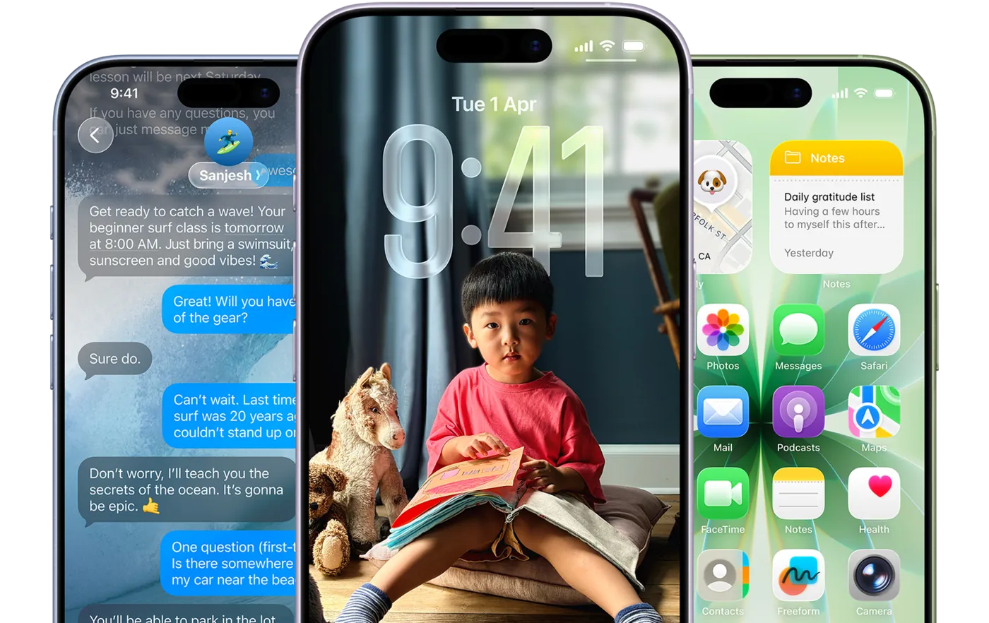 واجهة iOS 26 بتصميم Liquid Glass