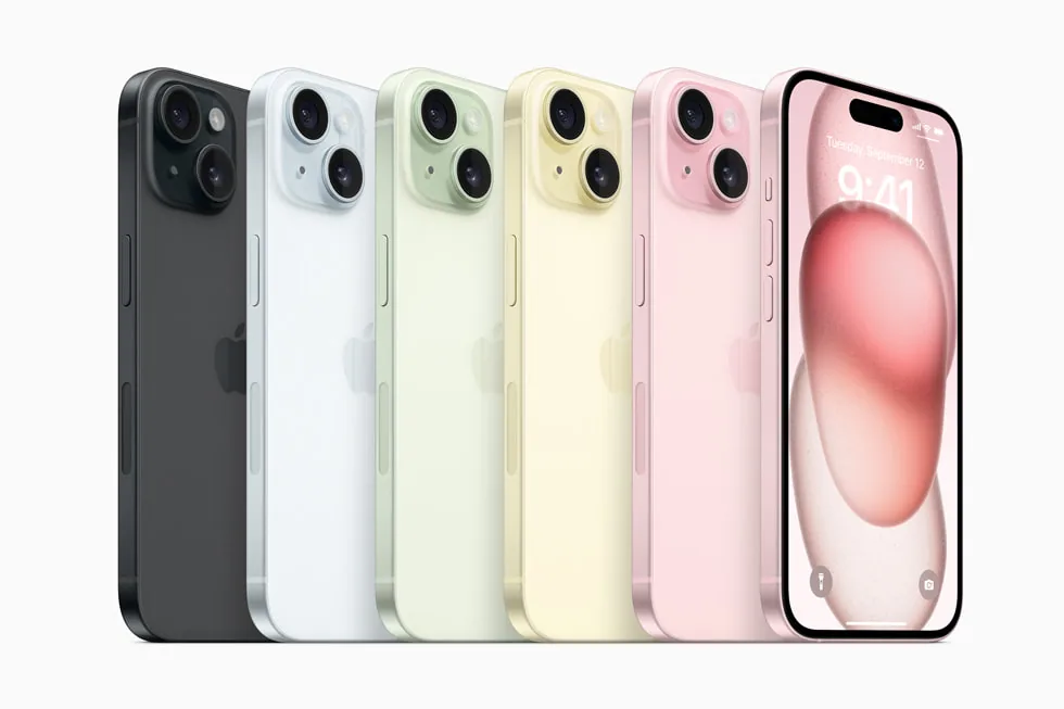 ألوان iPhone 15 الخمسة